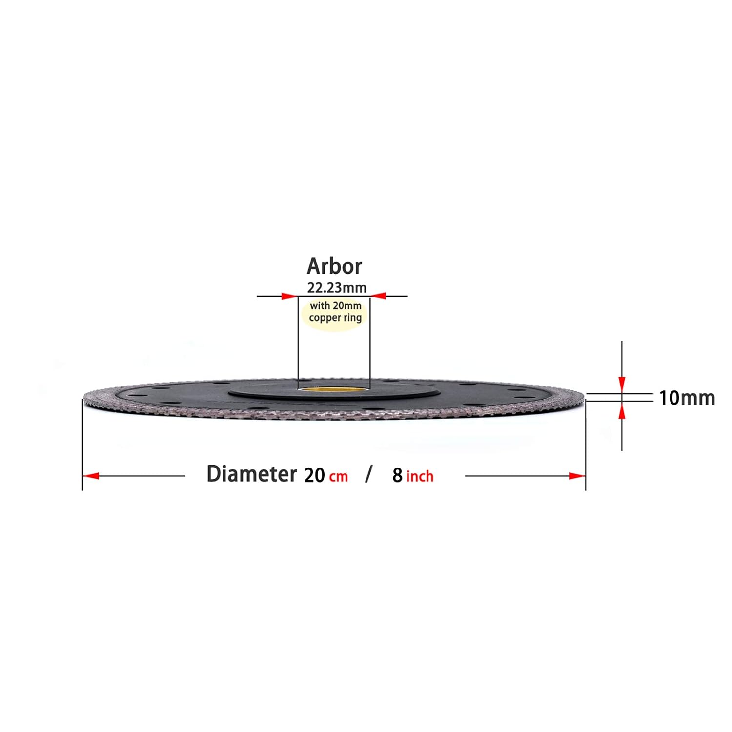 8-Inch Tile Saw Diamond Blade for Thin Cutting Granite Marble Ceramics Porcelain Tile(5/8 Arbor)