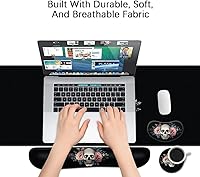 Vista 78 de MIBITRI Juego de alfombrillas para mouse y teclado, alfombrilla de mouse extendida para juegos + soporte ergonómico para reposamuñecas para teclado