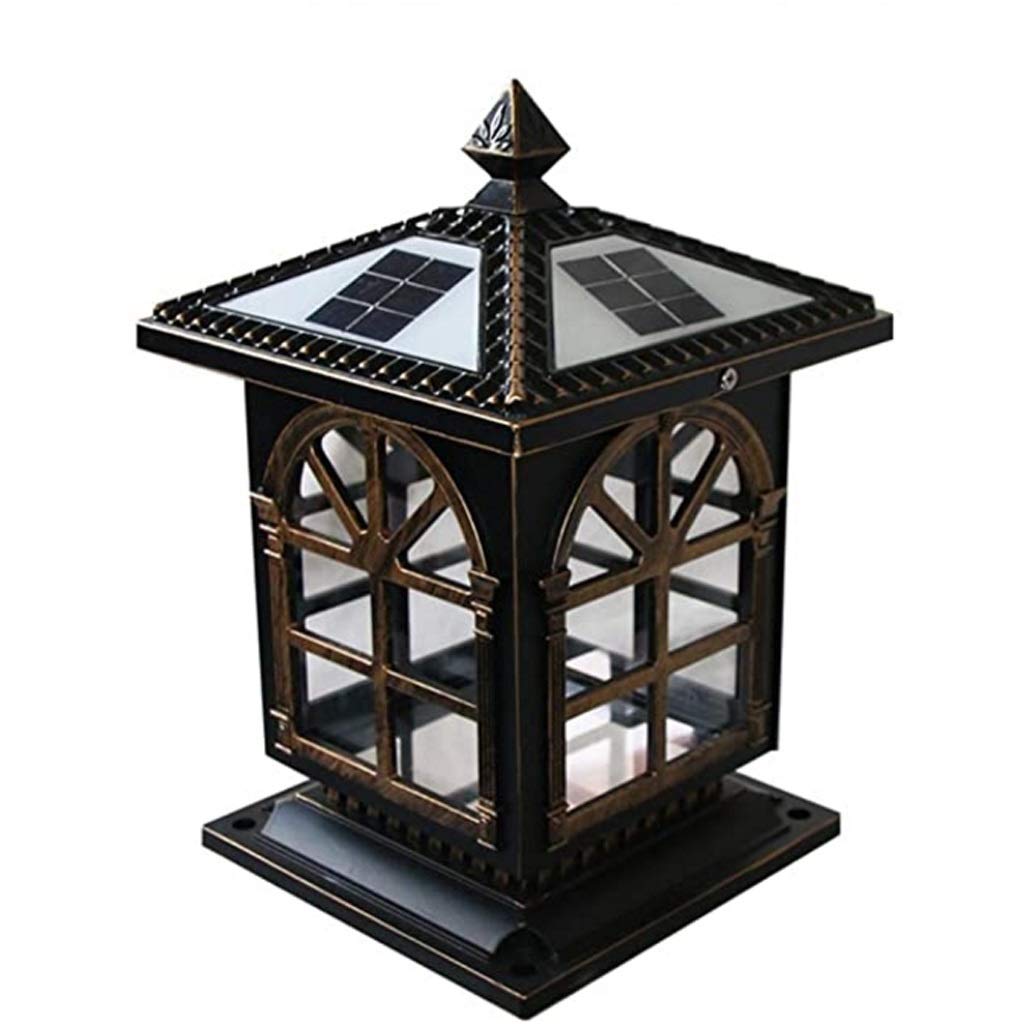 VDOQTLJT Wall Lamps Outdoor Waterproof Column Headlights Square Solar Garden Villa Landscape Lights Retro Led Door Pillar