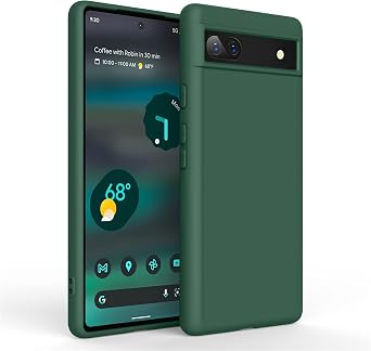 Vanjua Case for Google Pixel 6A Only, Stylish Silicone Slim Full-Body Protective Phone Cover Compatible with Google Pixel 6A Case Dark Green