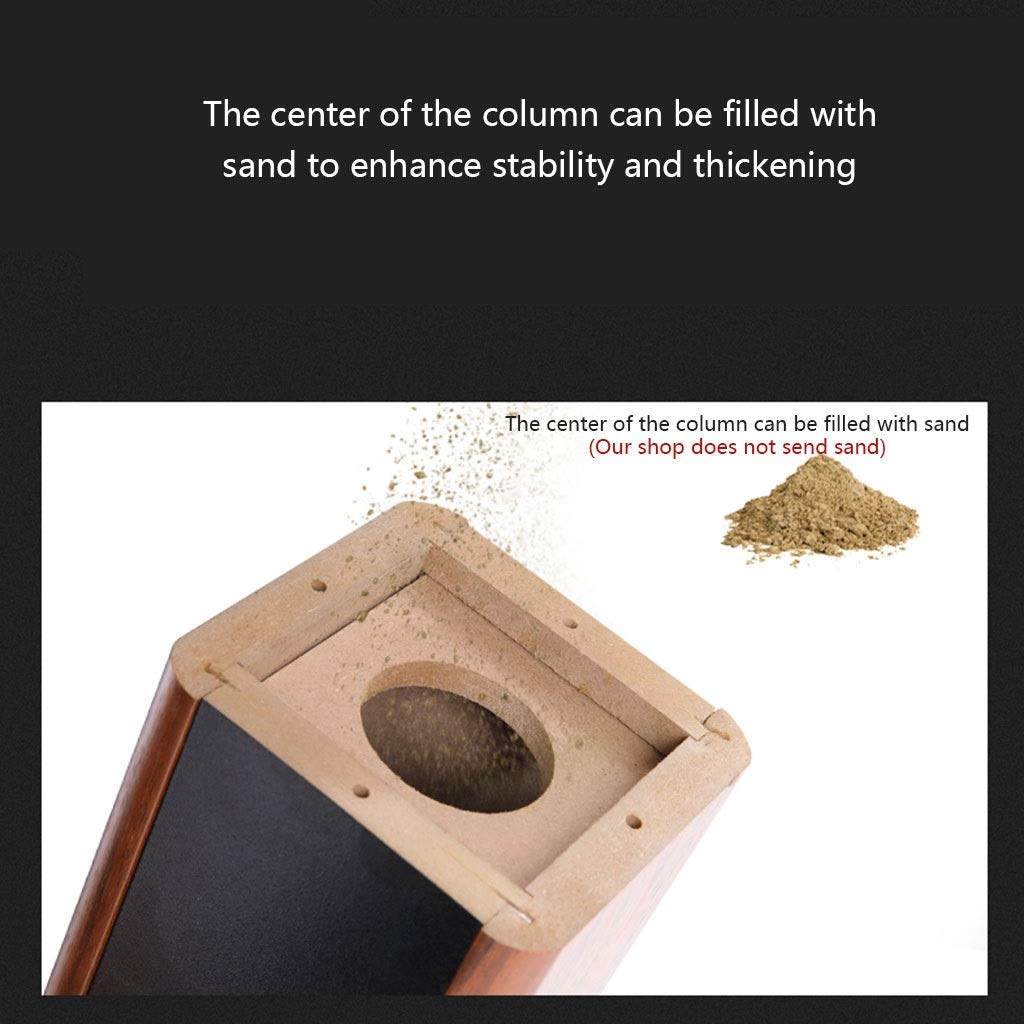 Set di 2 supporti da pavimento in legno per altoparlanti HIFI, autoportanti, con imbottitura in sabbia per un forte assorbimento del suono e degli urti (marrone, 24 x 28 x 30 cm)