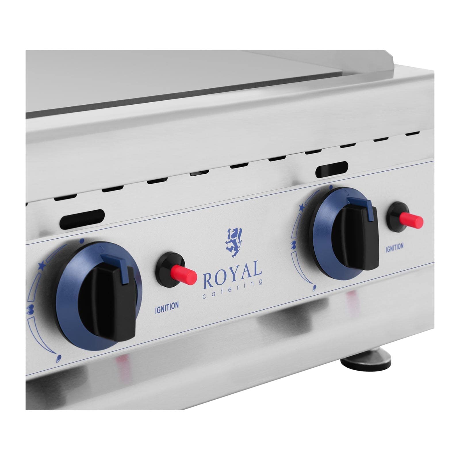 Royal Catering Fry Top de Gas Doble para Cocina Parrilla Profesional RC-GGHR600 (60 x 40 cm, Lisa/ondulada, 2 x 3.100 W, Gas natural)
