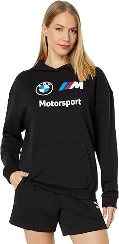 PUMA Bmw M Motorsport Essentials - Sudadera con capucha con logotipo para mujer, color negro 23, talla XL de EE. UU, Negro -