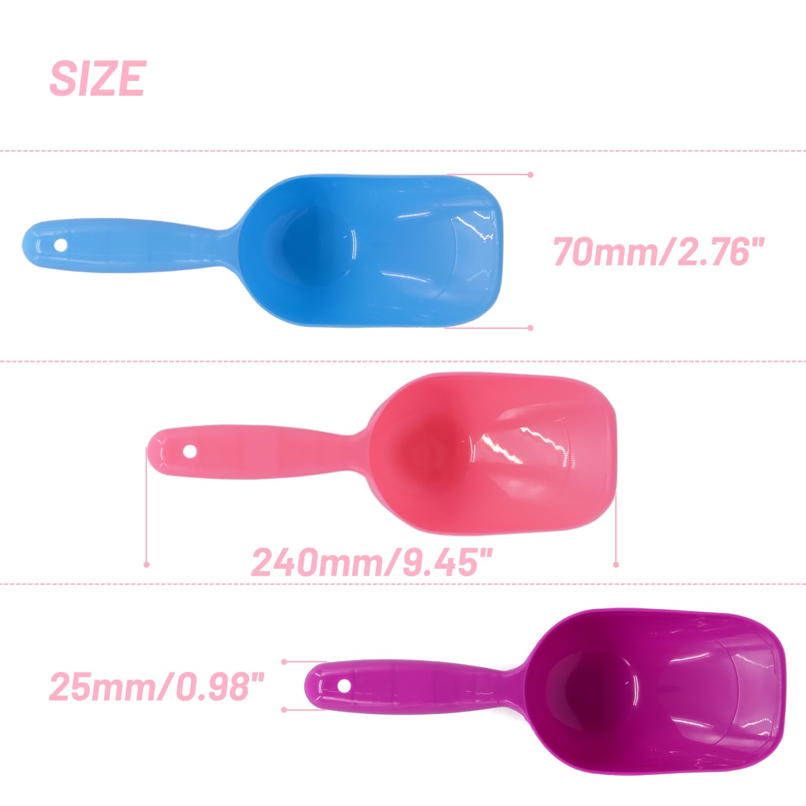 PENCK 5 Pack Dog Food Scoop, Multi Purpose Plastic Food Scoop, Small Puppy Cat Bird Rabbit Pet Food Scoop, Garden Soil Scoop for for Transplanting, Random Color