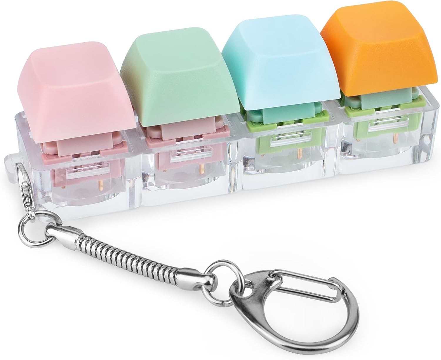 Byhoo Keyboard Fidget,3 Kinds of Touch Keyboard Fidget Toy,Color Fidget Keyboard,Linear Clicky Keychain,Keyboard Clicker Fidget to Relieve Stress