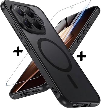 Xiaomi Mi 17T Pro Uyumlu K l f Mat Magsafe  arj  zellikli Hassas Butonlu Yumu ak Renkli Kenarl  Kapak + Ekran Koruyucu Cam Set 2in1