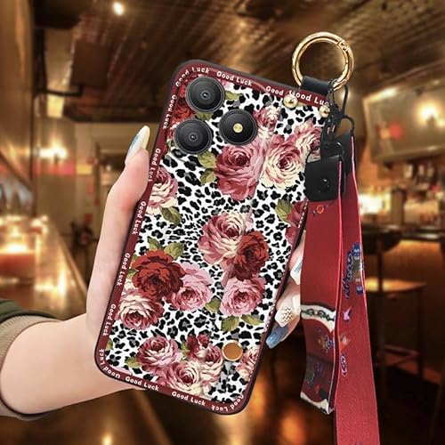 Phone Case Compatible with Blackview Wave 9C, Elderly lady Anti-dust Phone Holder Waterproof Kickstand Lanyard Dirt-resistant Fo