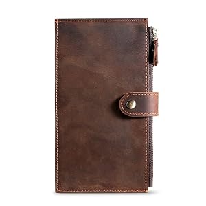 Distressed Retro Card Holder Multifunctional Mens Handbag Large Capacity Zipper Mobile Phone Bag Long Wallet