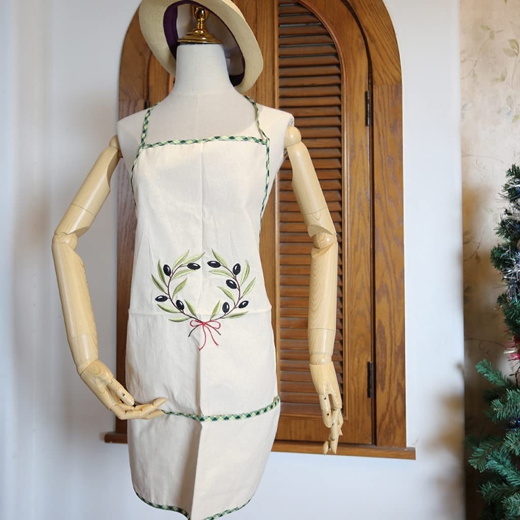 Tabliers Tablier for Femmes Tabliers à Cravates Longues Tablier de Bavoir en Coton en Tissu de Coton réglable sans Motif de Poche Tabliers Facile à Nettoyer (Color : A, Taille : 80cm)