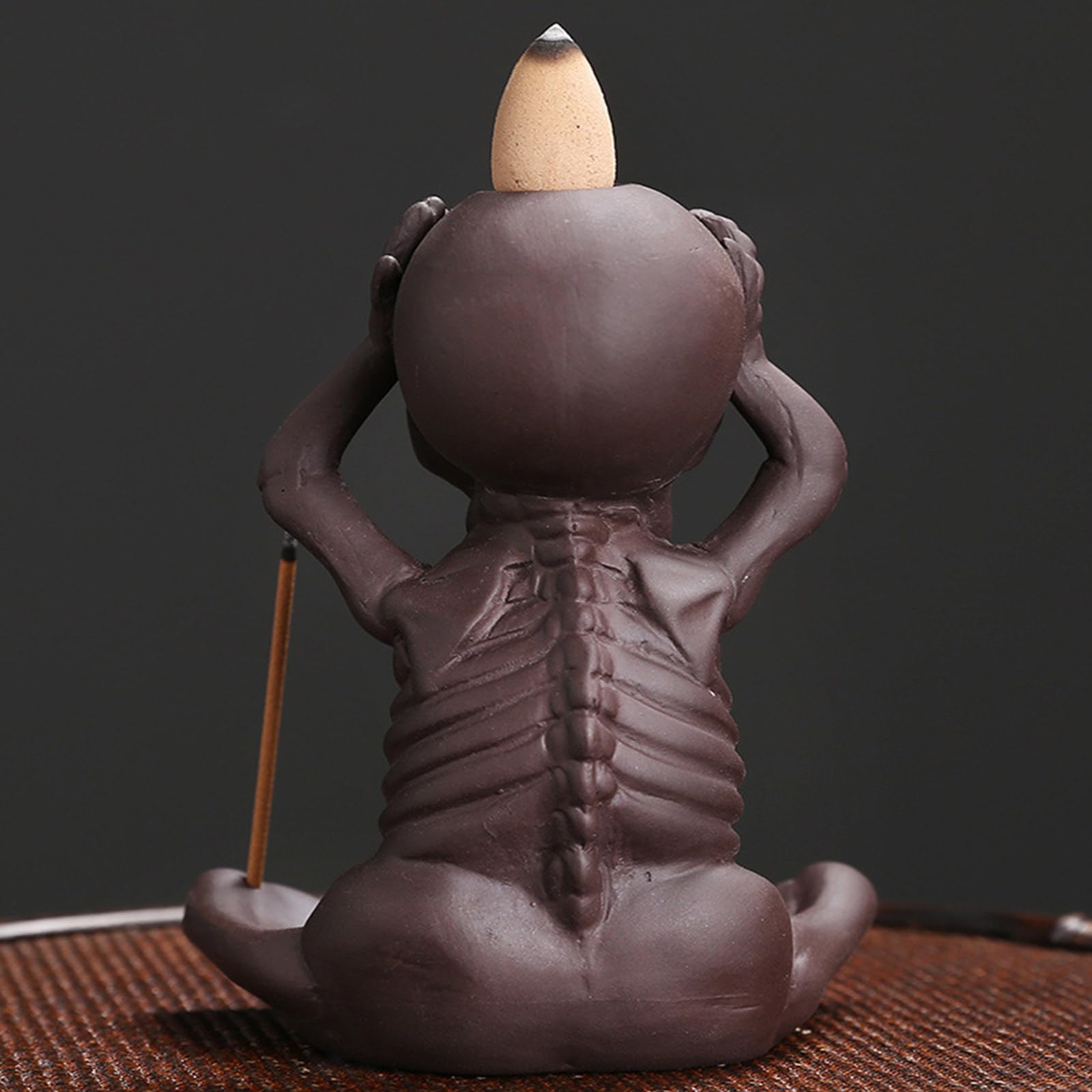 PANGBOER Porta incenso a forma di teschio, in ceramica, per coni di riflusso, bruciatori in ceramica, decorazione per la casa e meditazioni artigianali