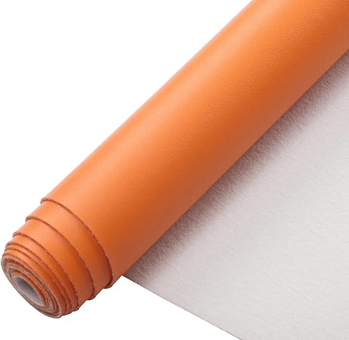 Miniatura 13 de Picheng Sábanas lisas de piel sintética de color sólido de 13.8 x 53 pulgadas, rollo de piel sintética suave muy adecuado para hacer manualidades