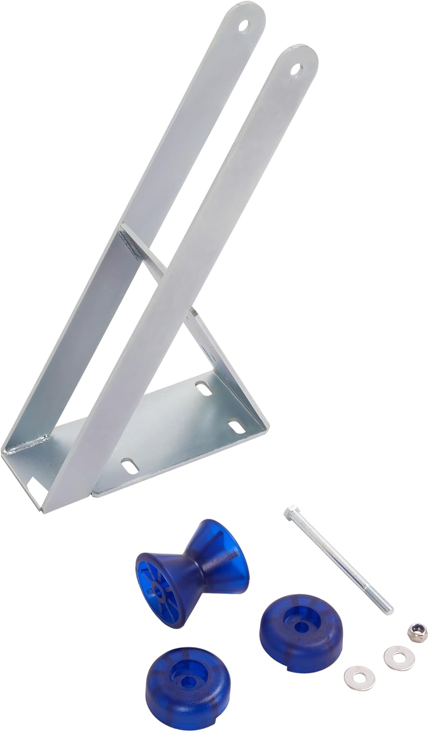 Winch Stand W/Roller Compatible with Universal Boat Parts Fit for 2" and 3" Winch Posts Silvery Blue Steel Rubber Galvanized