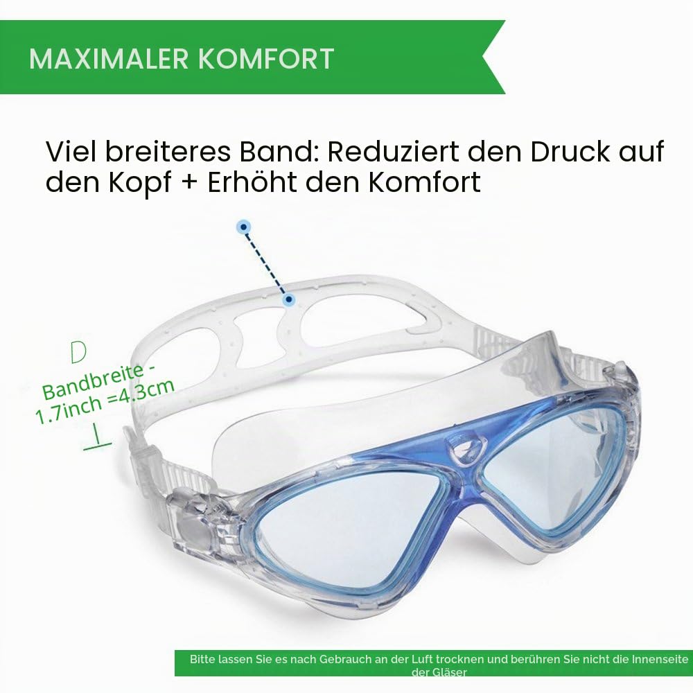 Winline Schwimmbrille Erwachsene Kinder Anti Fog Ohne Leakage deutlich Anblick UV Schutz, Professional Schwimmbrille für Herren Damen Jungen Mädchen