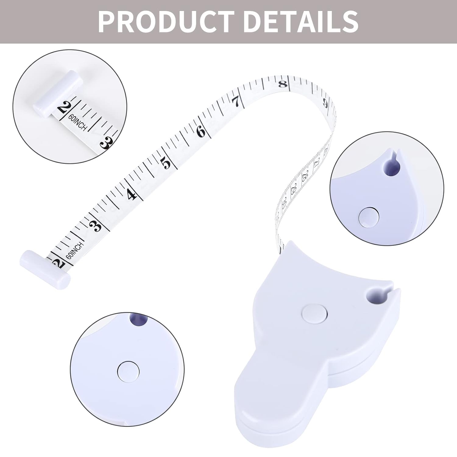 4 Pieces Body Measuring Tape, Soft Retractable Measuring Tape, Body Fat