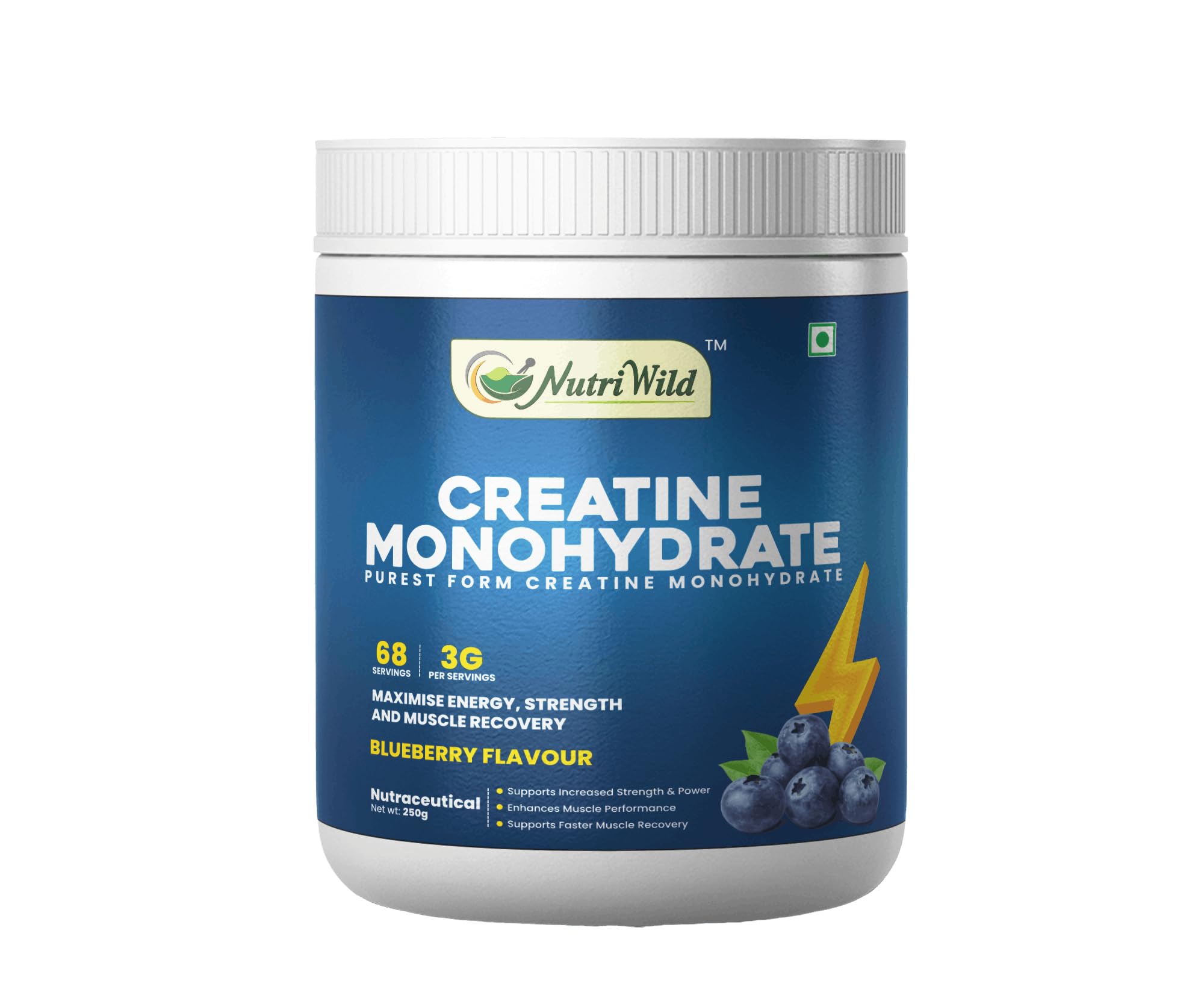 Creatine Monohydrate Powder | 3g Creatine Monohydrate Per Serving | Blueberry Flavour | 68 Servings | Supports Strength, Power & Muscle Performance | Easy Mix | 250g-image-10