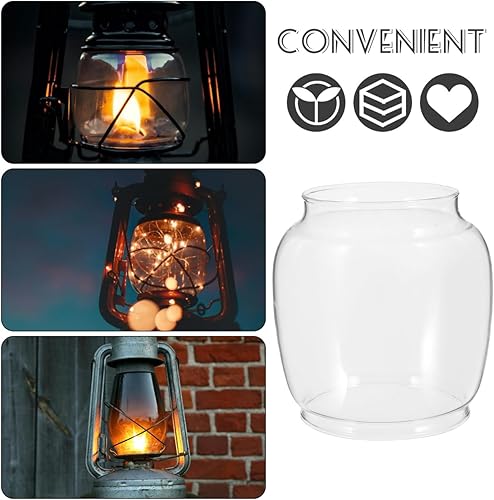 Miniatura 6 de DOITOOL Linterna de repuesto de cristal de queroseno, pantalla de repuesto para lámpara de globo de vidrio para lámparas de gas, cubierta de luz al