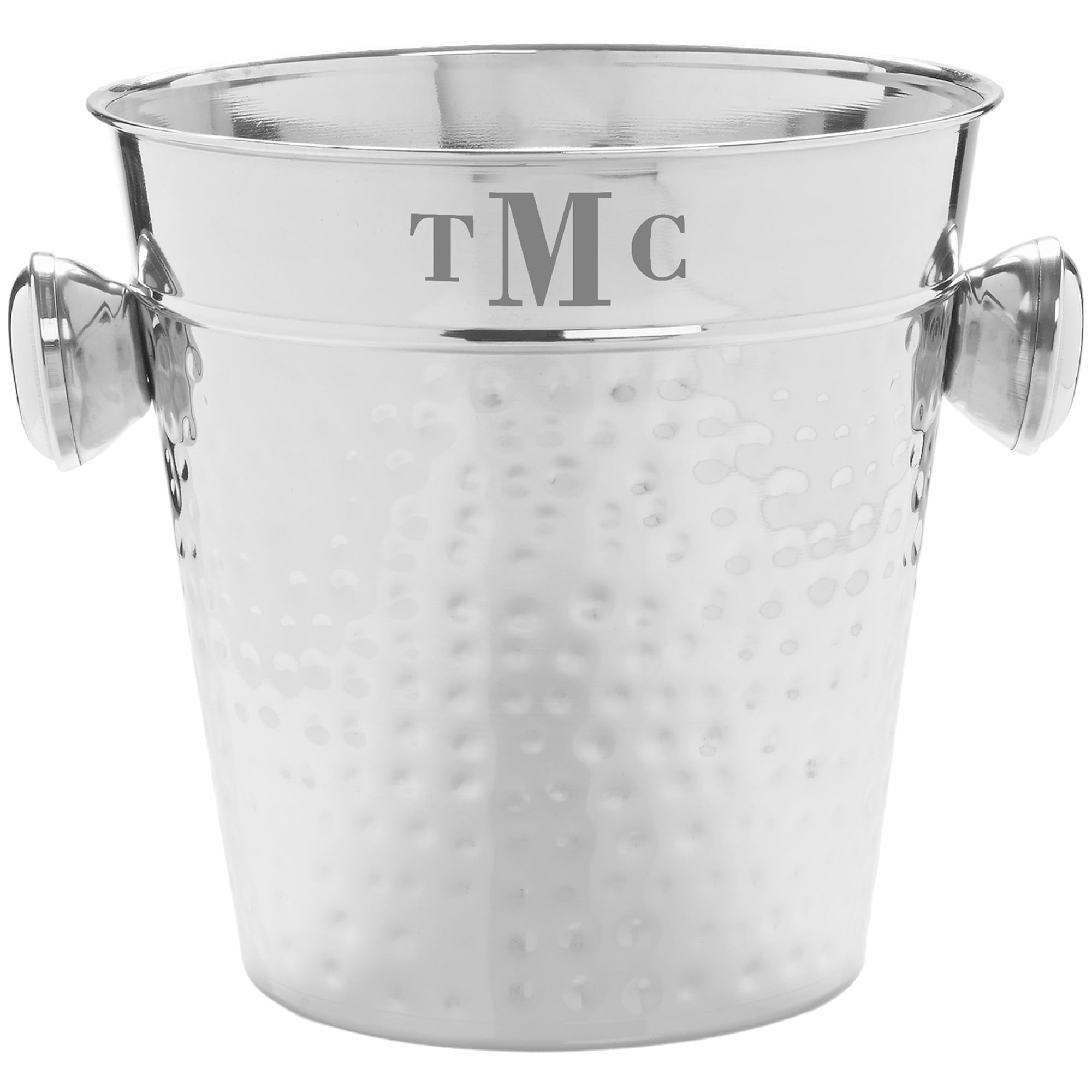 Personalization Universe Personalized Wedding Chiller and Ice Bucket - Hand-Hammered Stainless Steel, Custom Etched with Name or Initials - Perfect for Housewarming, Engagement, and Wedding Gifts