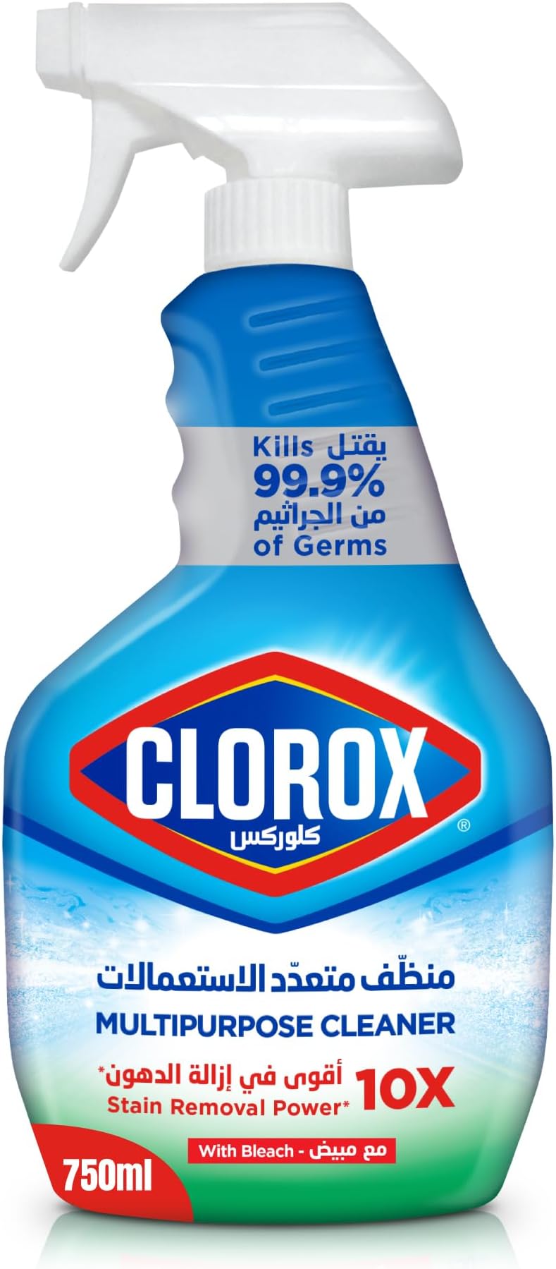 Multipurpose Spray Cleaner with Bleach, 750ml, Kills 99.9% Of Germs, Clorox Spray Cleaner with Bleach