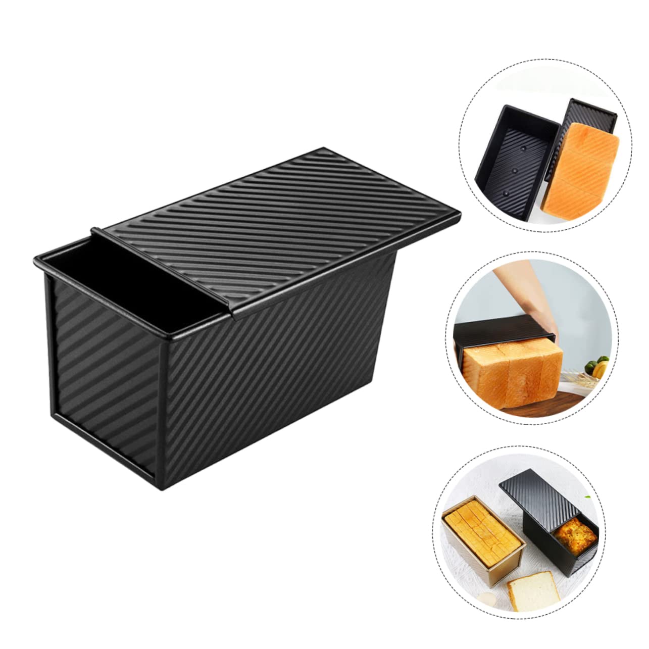 COLLBATH Carbon Steel Non Stick Bread Baking Wave Toast Loaf Pan for Home Baking Easy Clean Bakeware with Excellent Thermal Conductivity