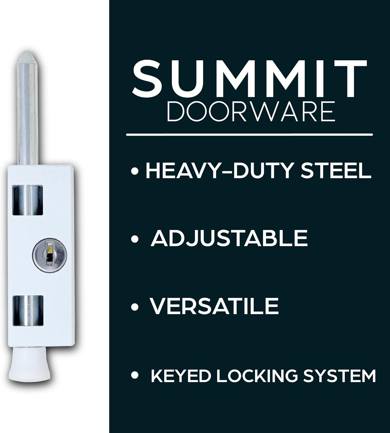 SUMMIT DOORWARE Sliding Patio Door Lock for Enhanced Home Security | Sliding Door Locks with 2 Keys | Lock for Sliding Glass Door | Door Security | Keep Your Family Safe and Secure