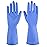 IUCGE Rubber cleaning gloves blue 3 Pairs for Household,Reuseable dishwashing gloves for Kitchen.(3,Small)