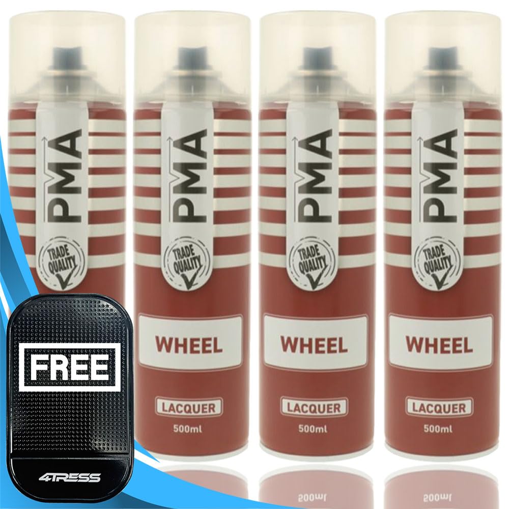4Tress Clear Pma 4X Wheel Gloss Lacquer Spray Paint 500Ml Aerosol Bodyshop Can Non-Slip Dash Mat(4T-Pcpa1016)