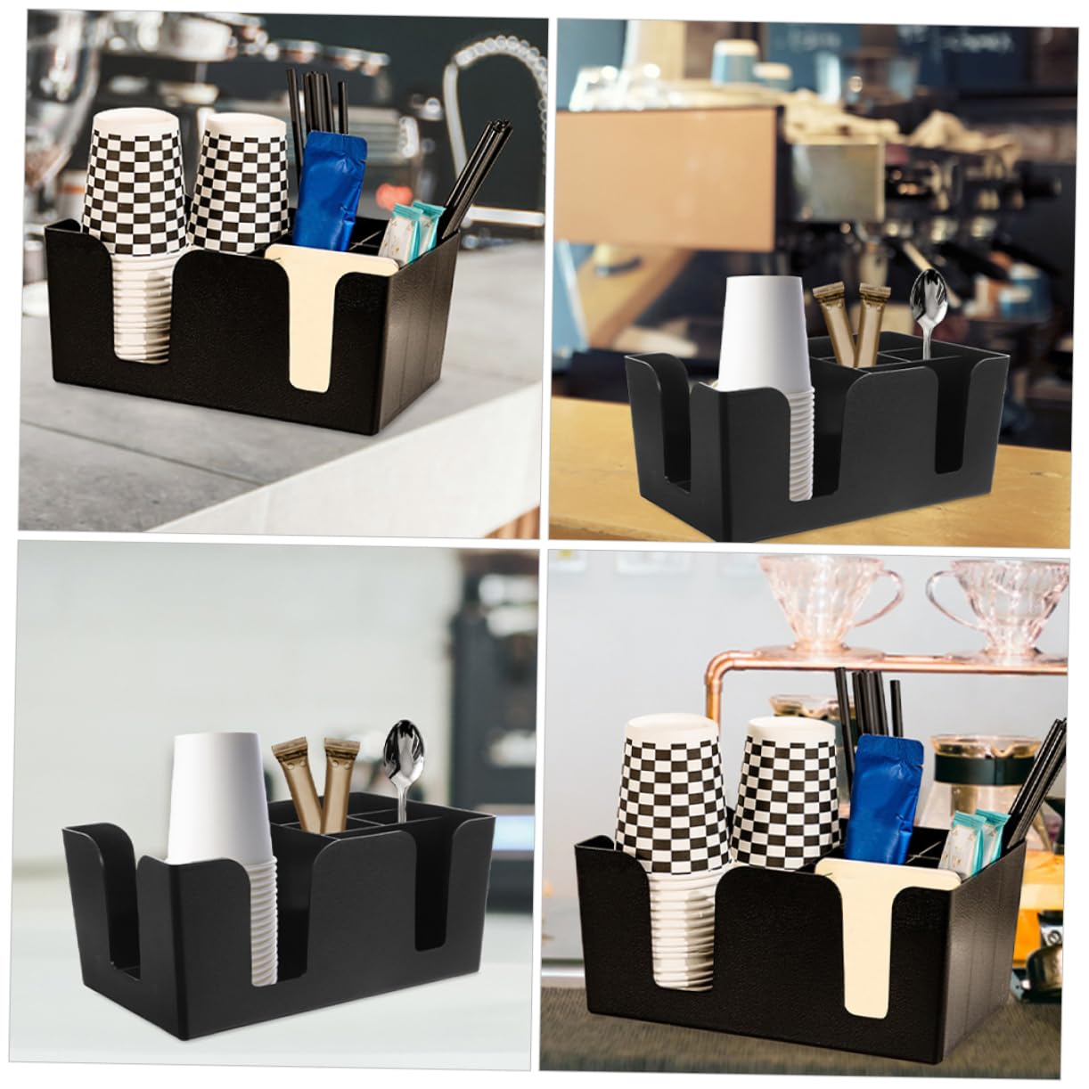 KICHOUSE 2pcs Tea Bag Holder Storage Box Condiment Organizer with Compartments for Countertops Bars Material for Sugar Packets Tea Bags