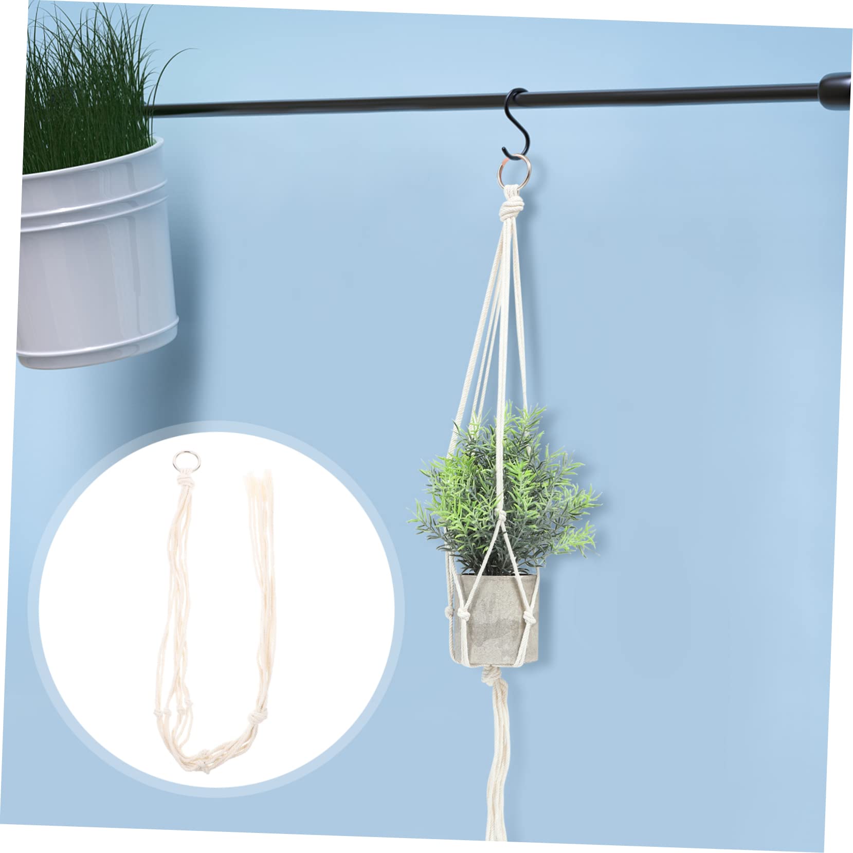 YARNOW 5 Set Di Portavasi Da Appendere in Corda Di Cotone Per Interni Portavasi in Macramè Cestino in Macramè Per Decorazione Da Parete Per Casa 4 Pezzi*5