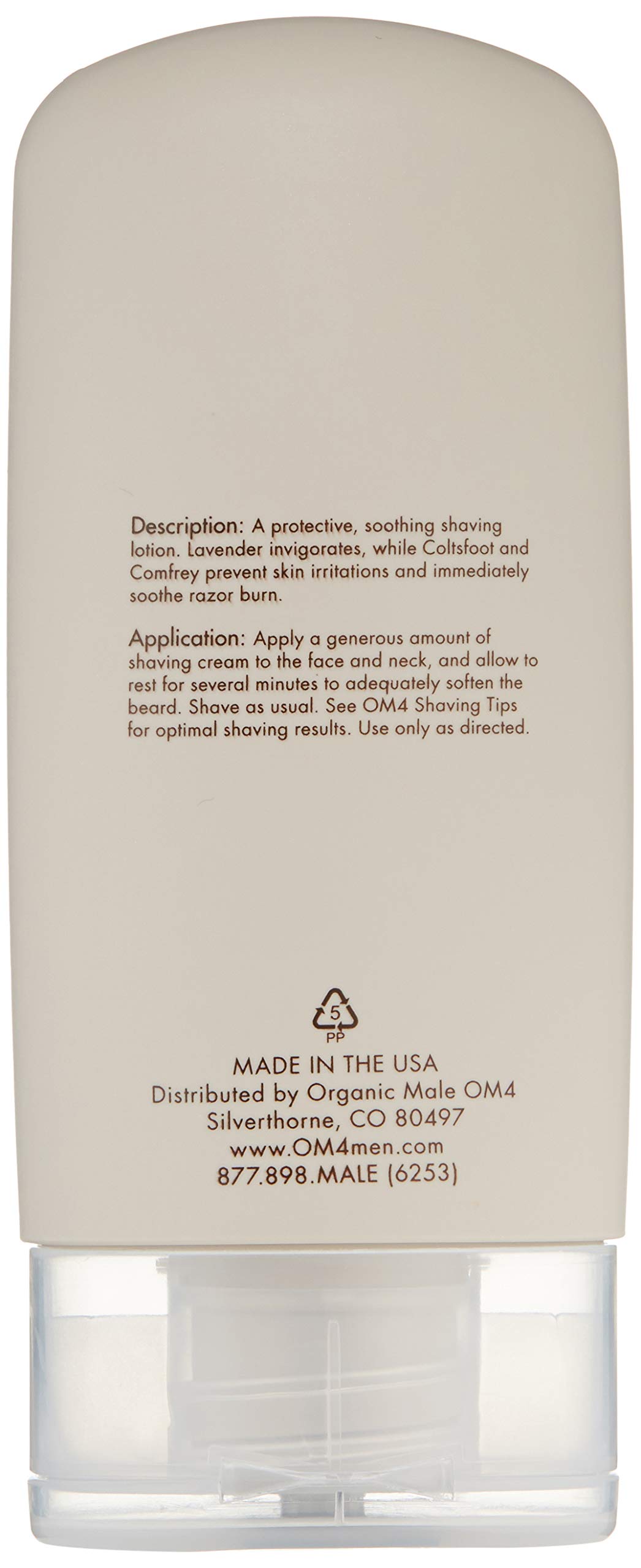 Organic Male OM4 Shave: Soothing Herbal Shaving Emulsion - Mens Grooming Preshave Oil, Shave Cream, Hydrating Mask all-in-one