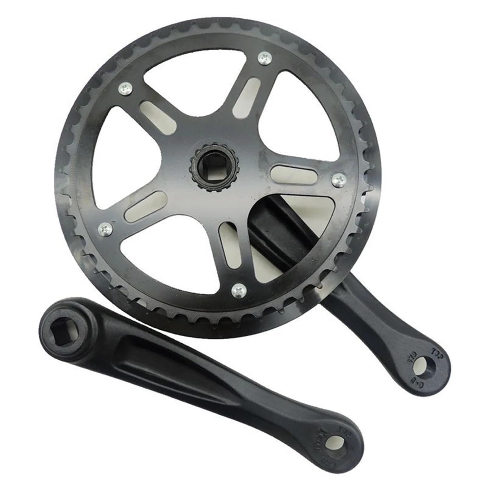 Guarnitura per mountain bike, pieghevole, 170 mm, in lega 6061 4052T, corona a singola velocità, foro quadrato, adatto per mountain bike e bicicletta da strada