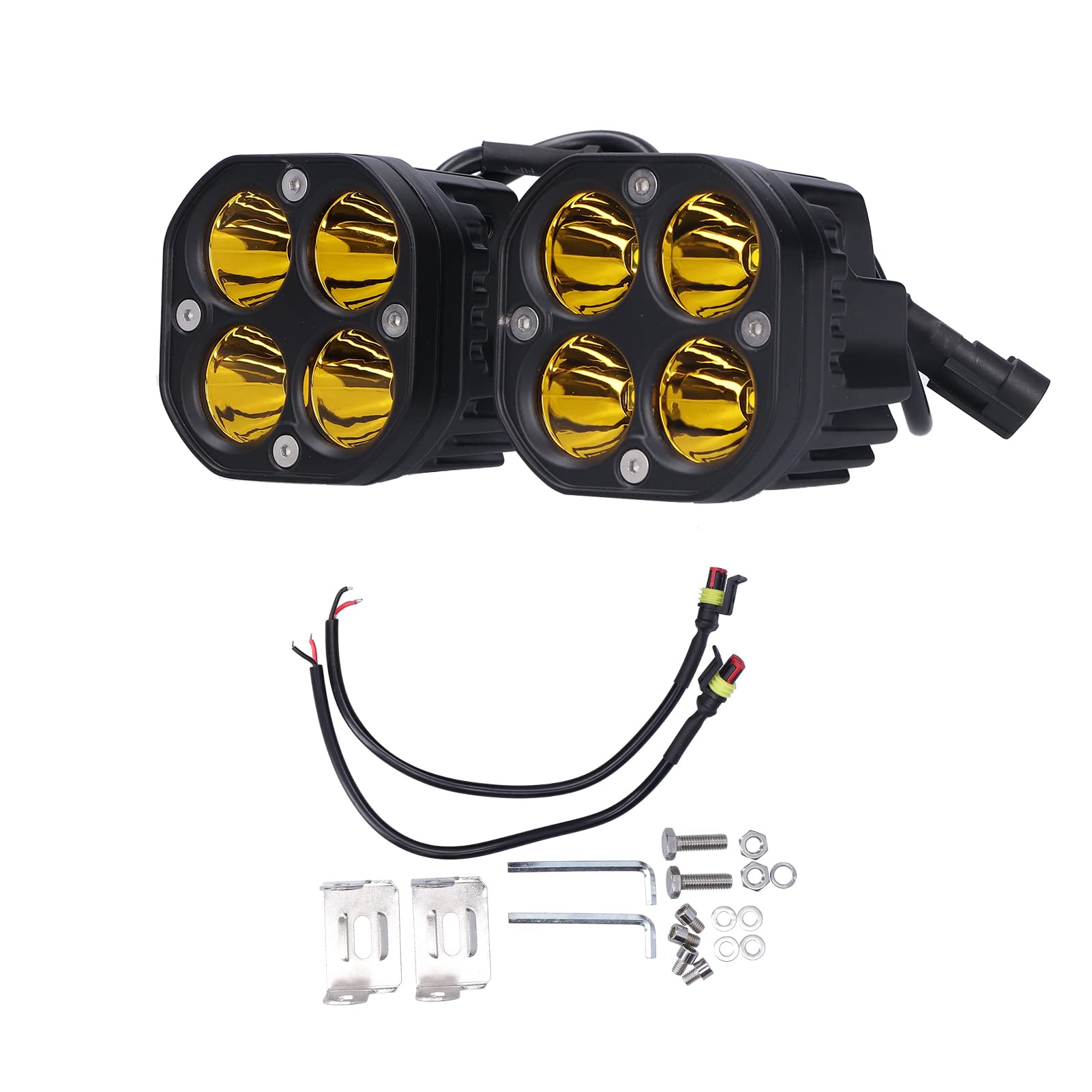Fendinebbia da guida da 3 pollici 40W 6000K Faretto LED giallo universale per moto fuoristrada UTV 10V-30V