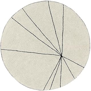 Lorena Canals - Alfombra Lavable Trace Beige - Natural, Negro - 97% algodón 3% Otras Fibras. Base: Algodón Reciclado - 160 cm