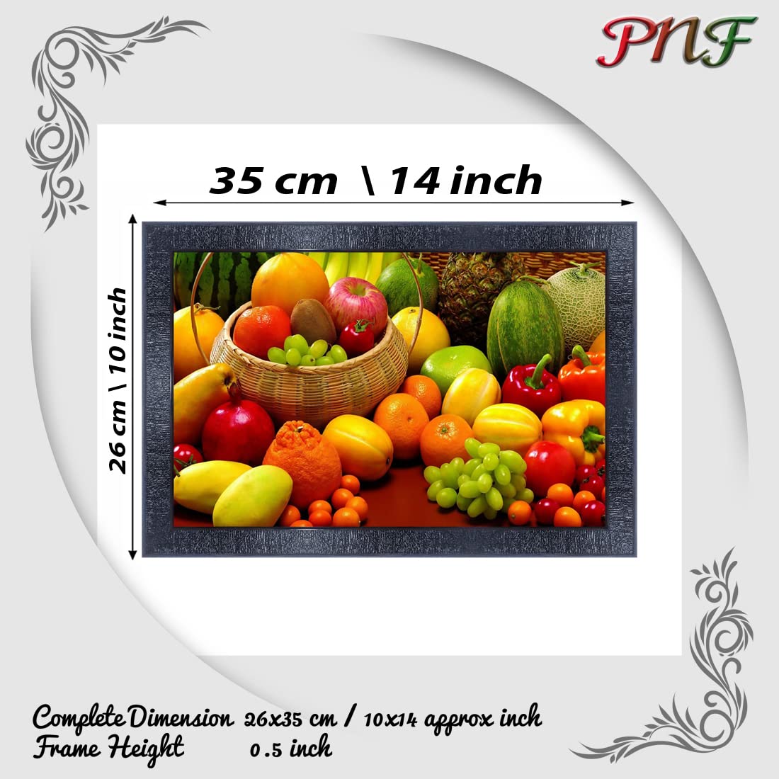 pnf Poster And Frames Fruits Wooden Photo Frame With Acrylic Sheet | For Living Room, Bedroom | Home Decoration Item | Best Gifting Option (10 * 14inch,Multicolour,Synthetic) 25378