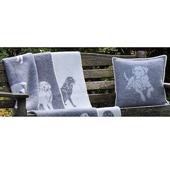 jhonホームブランケット ブランケット ひざ掛け 120x80 ニット 北村人 白いいぬ 犬柄