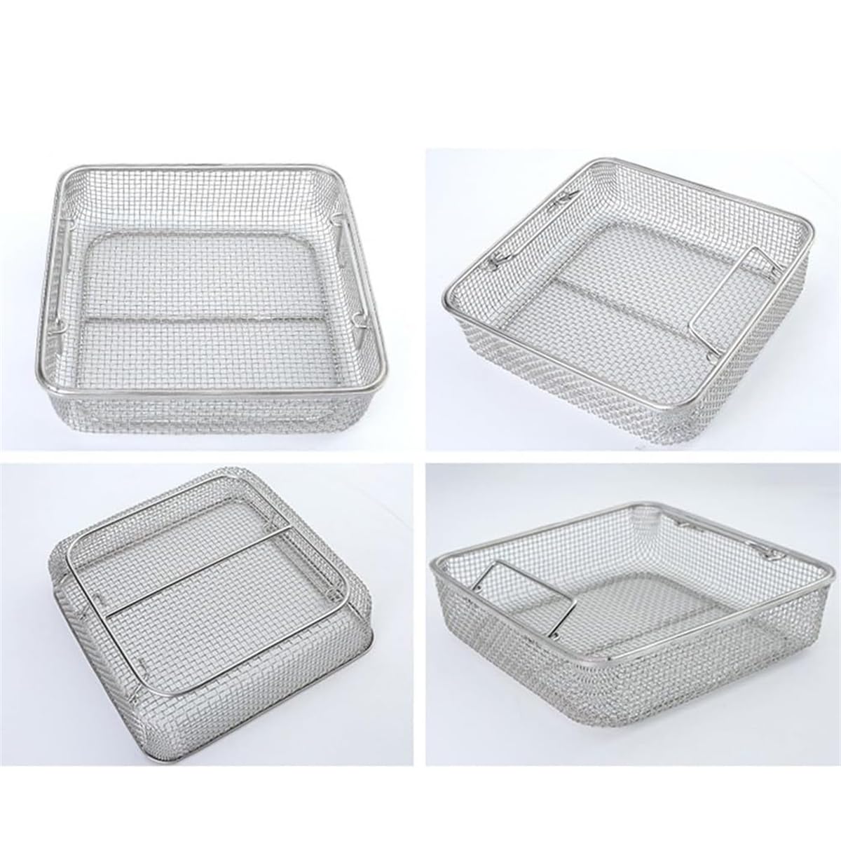 Cestas Perforadas De Malla Acero Inoxidable 304, Cesta De Malla De Esterilización para Operación Instrumentos Médicos, Bandeja De Esterilización De Cestas Perforadas Malla,30 * 25 * 7cm