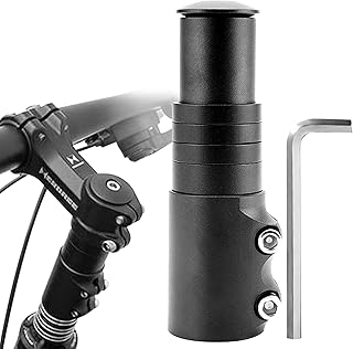 UieaMsio Bike Stem Riser,Aluminum Alloy Handlebar Riser,Bicycle Handlebar Raiser,28.6 mm/12 × 2.86cm，Suitable for Mountain Bikes,Road Bikes,Running Bikes,Mountain Bikes (Black)