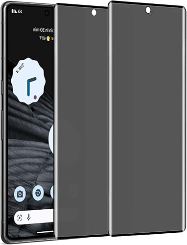Miniatura 6 de Paquete de 2 protectores de pantalla de vidrio templado para Google Pixel 7 Pro, protector de pantalla anti-espía, película antiarañazos, dureza 9H,