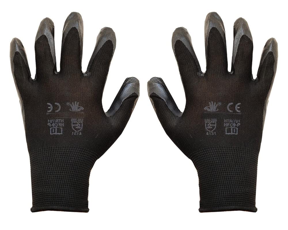 Auto E-Shopping Industrial Hand Gloves Hand Work Safety Polymer Coated Non Slip Gloves Free Size Black 1 Pair (B09ZL4VQ5P) Amazon Price History, Amazon Price Tracker
