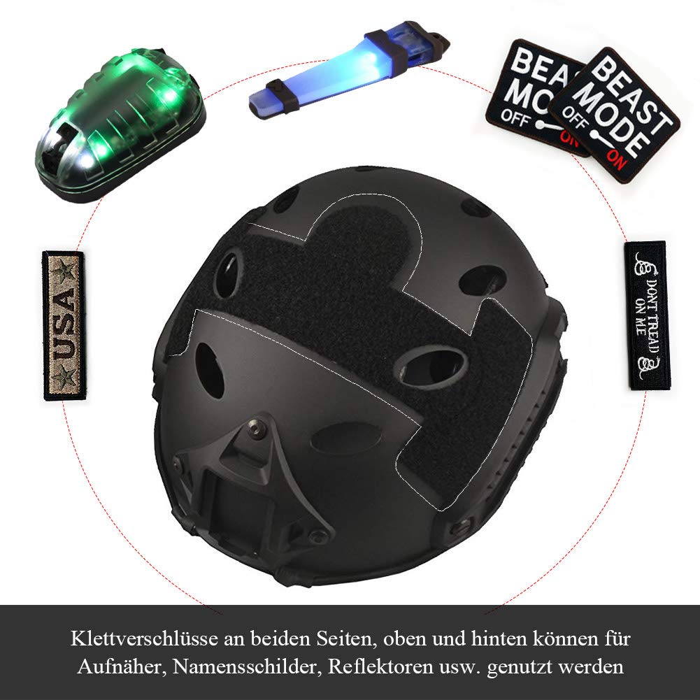 LOOGU Airsoft Ops Core Casque de Protection Tactique (Fast BJ & PJ) avec Coussinets et Rails latéraux pour Les Loisirs, l'extérieur, Le Paintball