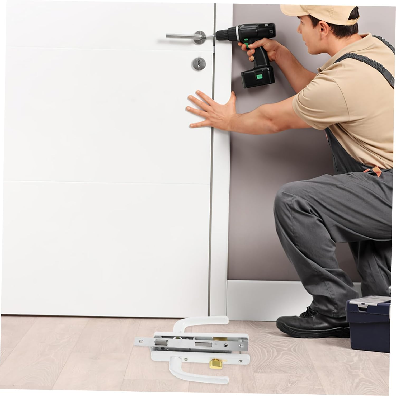 ARTIBETTER Versatile Storm Handle Lock Entry Lever for White Finish Easy Installation Secure for Entrance and Bedroom Doors