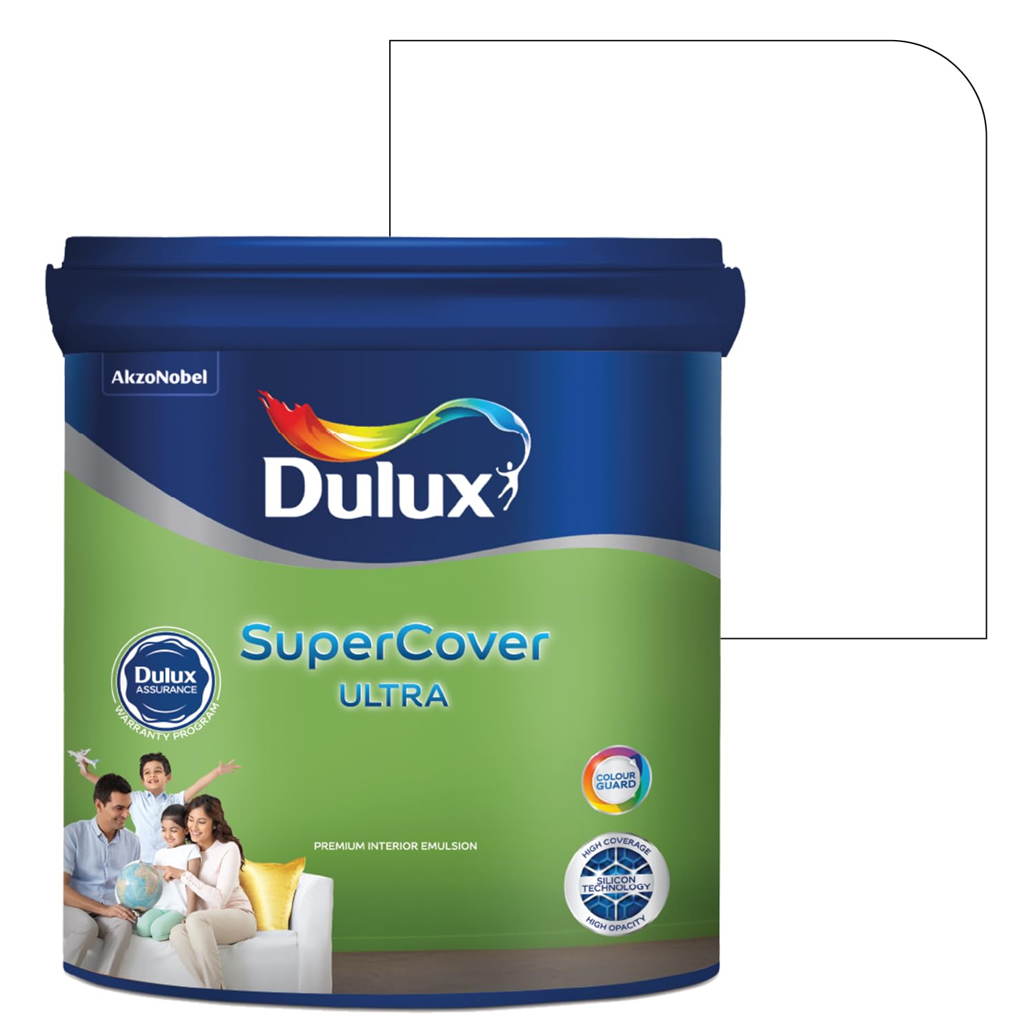 Dulux SuperCover Ultra - Premium Interior Emulsion Paint For Walls and Ceilings | Smooth Matte Finish | Durable, Long-Lasting Paint with Extra Coverage (1L, Br.White)