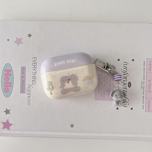 for Airpods Pro 2 Earbuds Case, Cute TPU Protective Cover Clover Koala Pattern Style Compatible with Airpods Pro for Girls Women. (Four-Leaf Clover)(Koala)