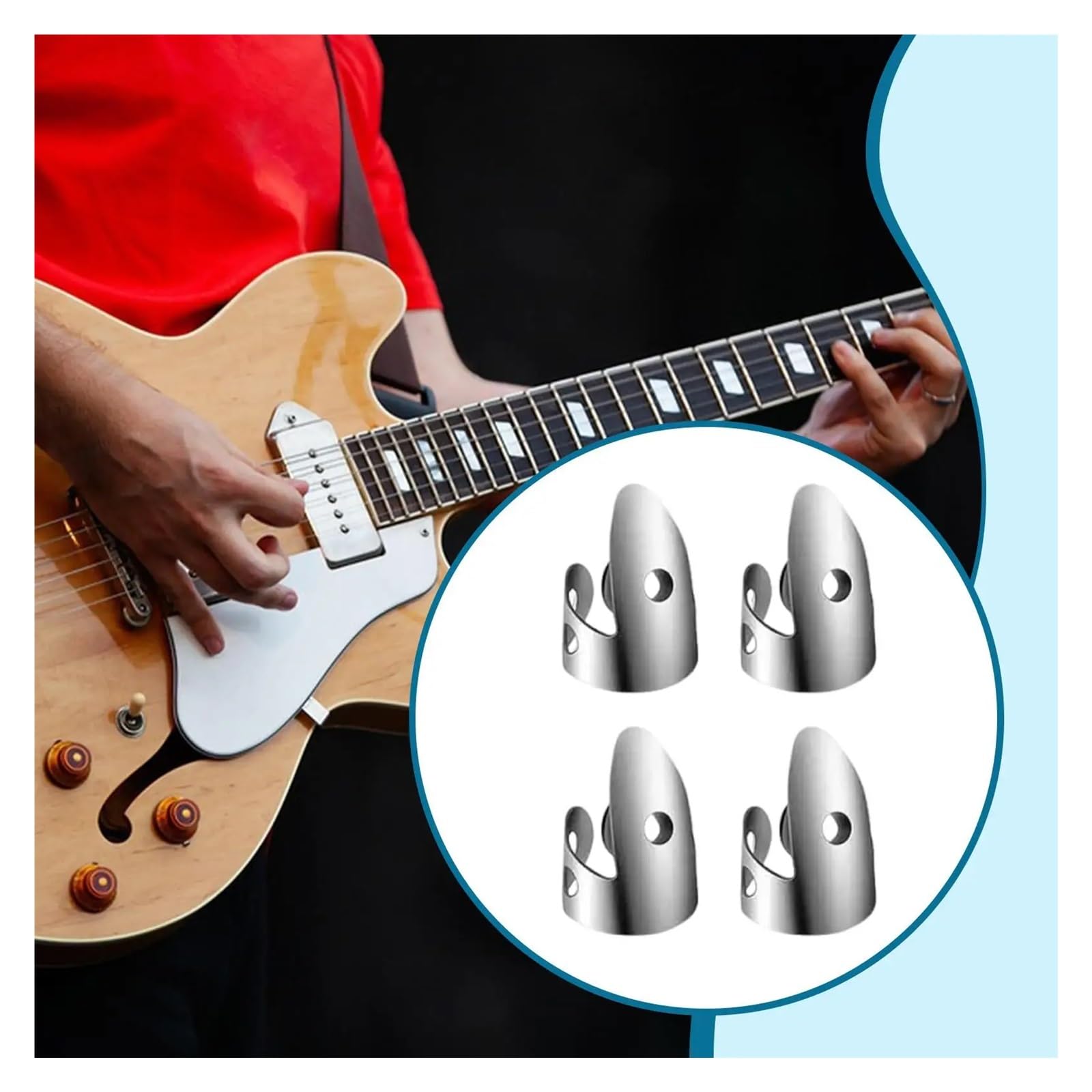 Jeu De Médiators For Guitare, Médiators En Métal Ventilés