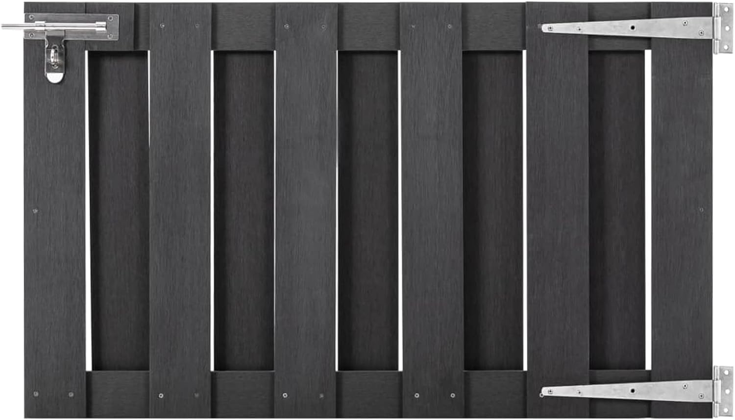 Portail de jardin WPC 100x60 cm gris anthracite avec poteaux et serrure