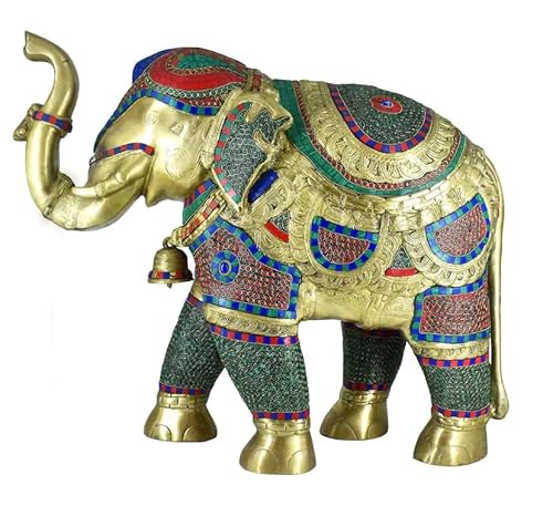 White Whale Handmade Ethnic Indian Brass Elephant Decor Show...