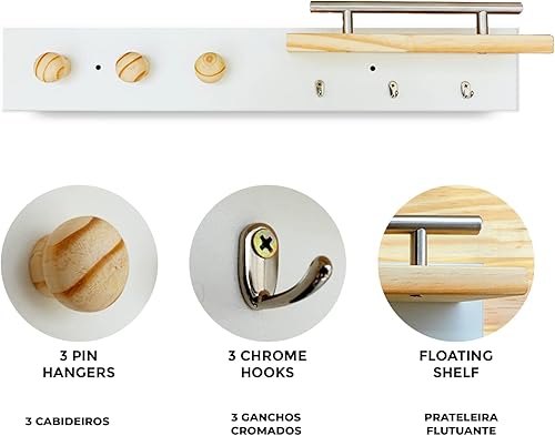 Miniatura 3 de Soporte para llaves y correo para pared, colgador de llaves montado en la pared, artículos esenciales para el primer apartamento, decoración de la