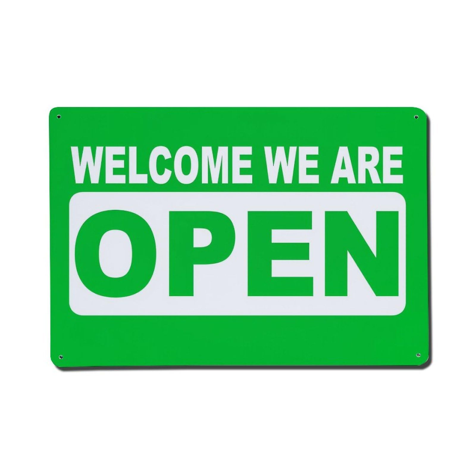 Welcome We Are Open Sign Tin Sign Vintage Metal Poster, Home Bar Garage Man Cave Cafe Indoor & Outdoor Wall Decoration 8x12Inches