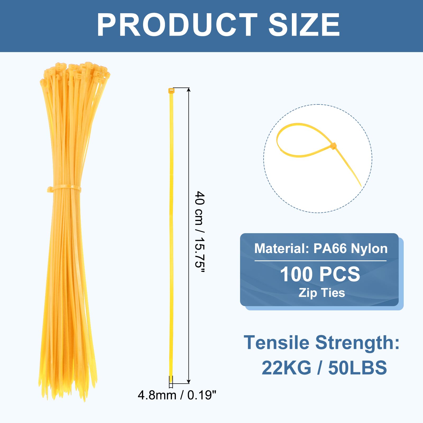 PATIKIL Cable Zip Ties 16 Inch - Image 2