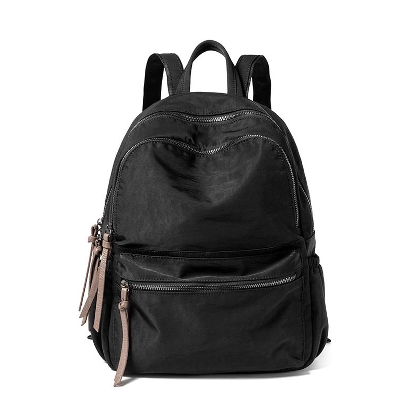 BUKESIYI Mujer Bolsos Mochila Niña Vestir Antirobo Pequeña Casual Nailon Piel Bandolera Portatil ES78596 Fekete