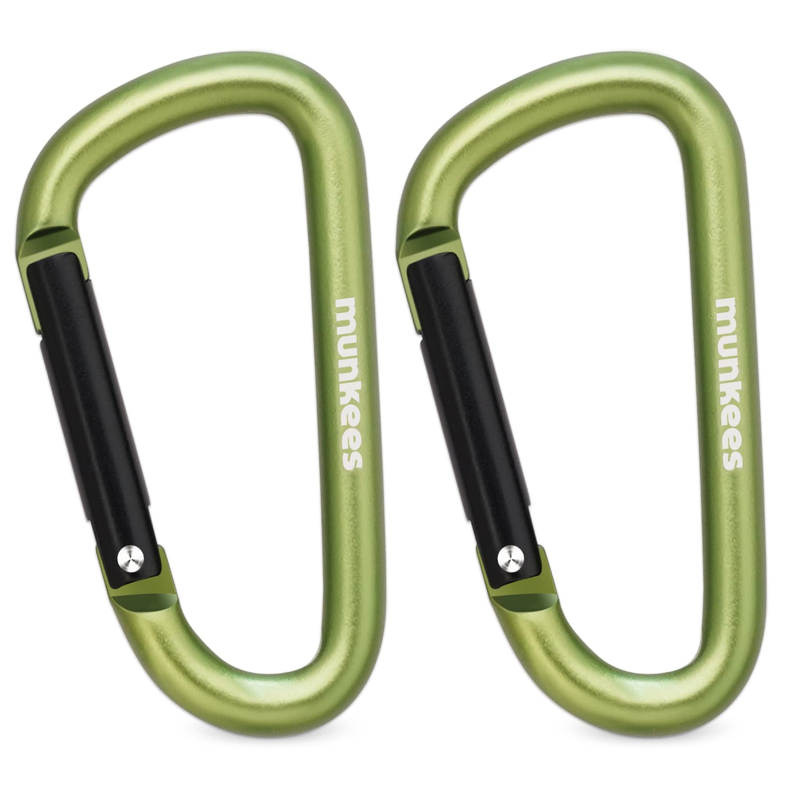 munkees Small Carabiner Clip Keychain 2 Pack, Mini Caribeener 2 inch to 3